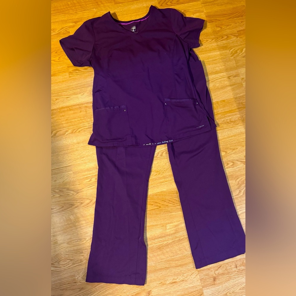 Healing Hands Purple Scrub Set